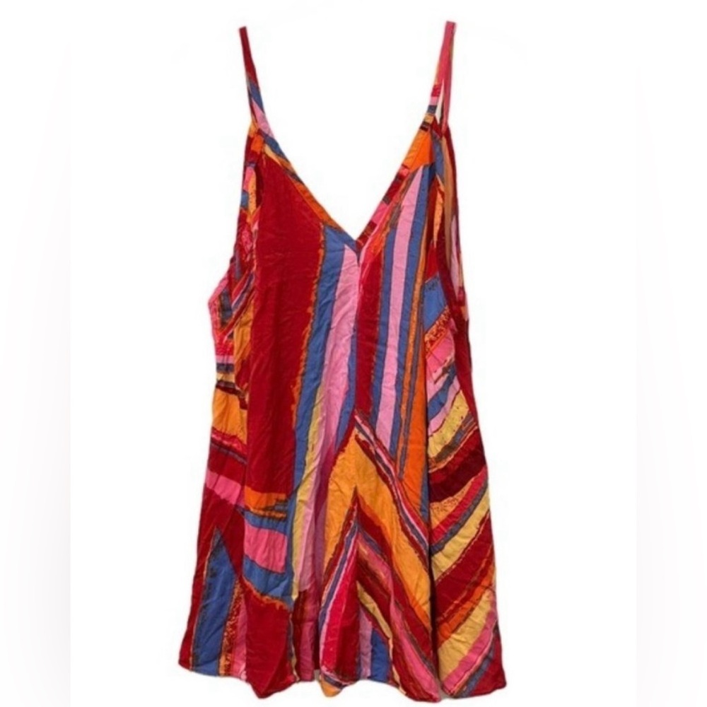 Intimately Free People V Neck Multi Color Tunic Dress